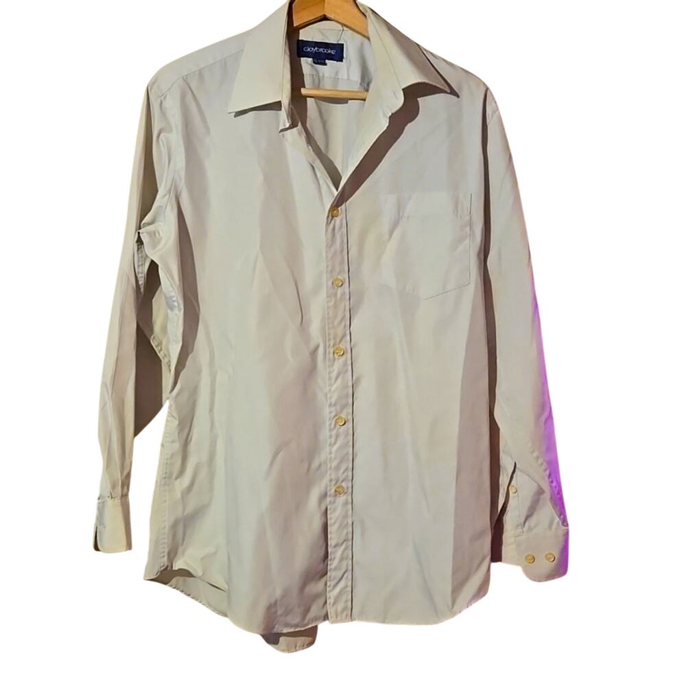 Claybrooke 15.5 32/33 Classic Clean White Button Down Dress Shirt [0143]
